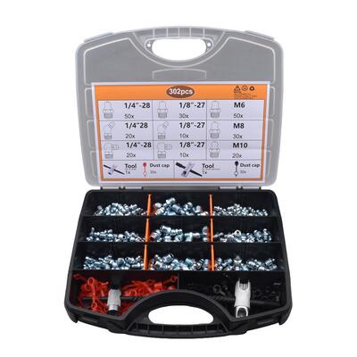 热销黄油嘴油套装牛c注脂油嘴嘴公制64821美制混合302ps