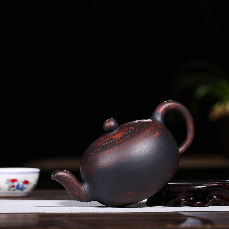 茶壶  厂家直供宜兴紫砂壶纯全手工名家茶具 绞泥一粒珠壶混批