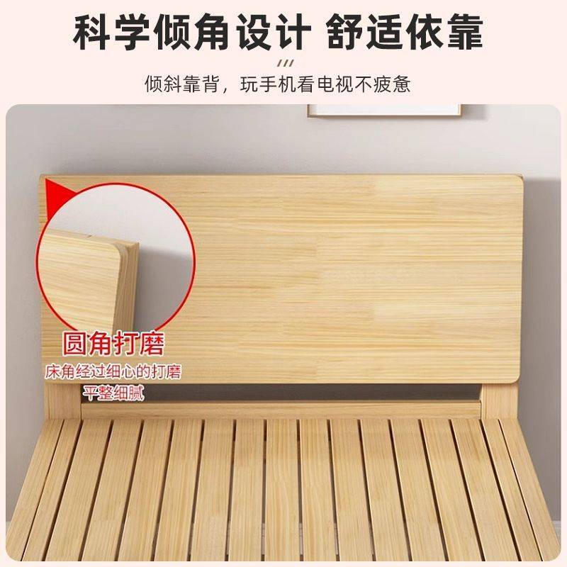 实木床折叠床单人床可伸缩双人松木沙发床两用收缩抽拉小户型简易