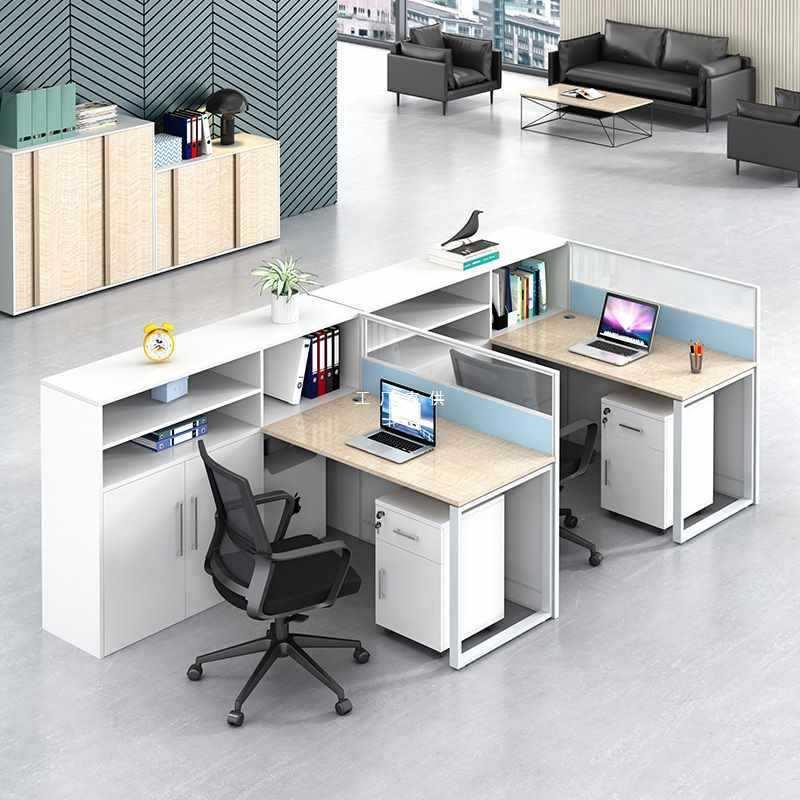 现简约职员办公代合桌工F87TT657卡位四人位组办公室员工午休折叠