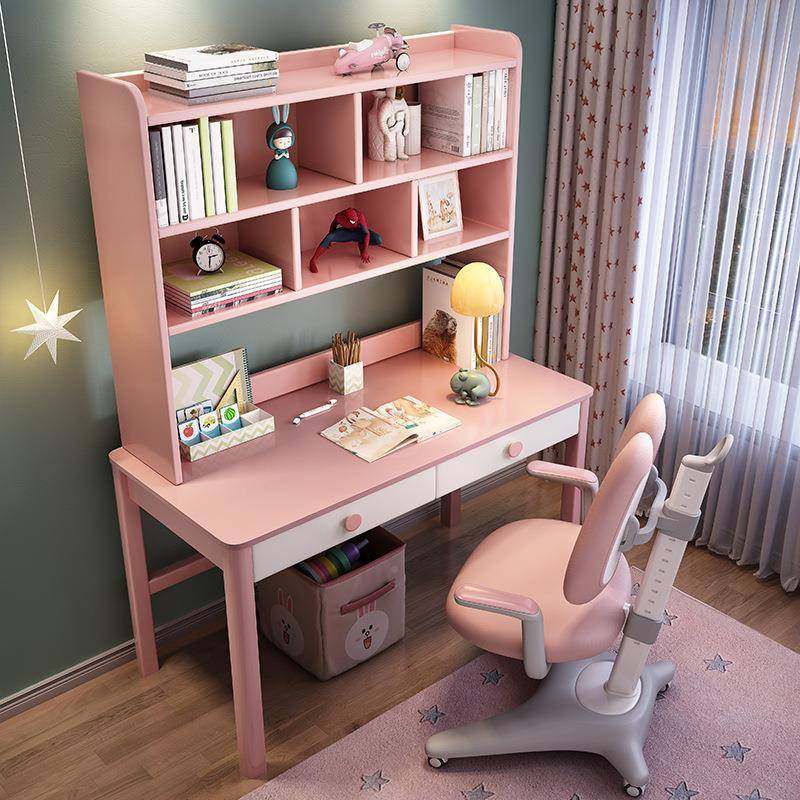儿童桌书架组合一体桌实木习桌女孩学家用中学生写字桌书椅男939#,住宅家具,儿童学习桌,淘宝优惠券,粉丝福利购,淘宝优惠卷