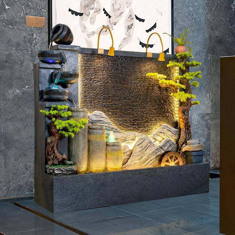 水墙流水TKG风客厅断玄关户外别墅庭院假山鱼幕隔池喷泉景屏观摆,家居饰品,流水摆件,淘宝优惠券,粉丝福利购,淘宝优惠卷