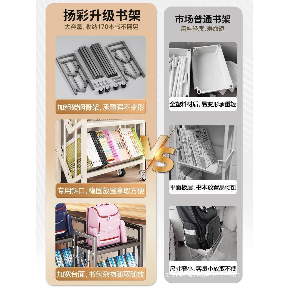 小推车置物架书宿舍可移动书本YMH放收纳架一体轮多层架书带包置