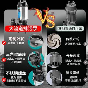 污水泵抽粪泥浆泵抽泥沙淤泥清淤鱼塘化粪池抽水泵潜排污泵潜水泵