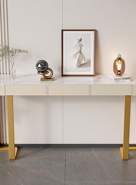 玄关桌端景OBI台圆岩板网简红意式入柜约现代轻奢半客厅户靠墙供