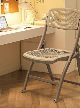 折叠用椅易餐加厚塑料凳子家电脑办公椅简子便携会议椅椅靠背WMW