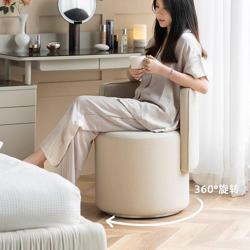 blz*轻奢梳妆凳妆家用卧凳室WPK靠背梳妆台凳子法式妆化化椅子木