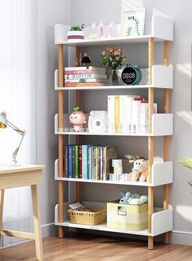 简易书架置物架地网红桌边靠墙学儿童用实木多层客家厅小书柜Zy-0