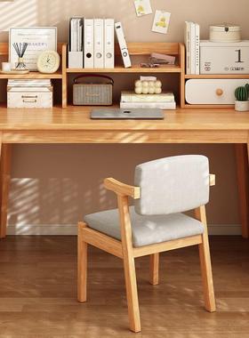 书桌书架一体桌EAI女生卧室家用桌带抽屉电学脑木桌实腿靠墙生学