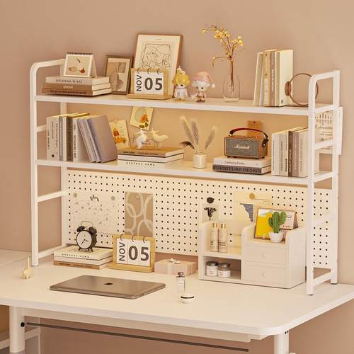 洞桌面置物架上书架洞板家学桌习书桌多层办公室工位NWI收纳用展