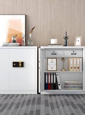 黑色电子办公ELD室案财务资指锁国宝锁文件柜纹凭证档柜钢制料加