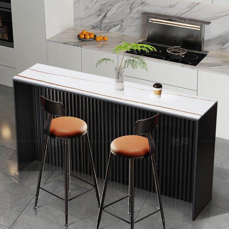 创意桌岩板迷你小户吧台用靠墙高脚桌客GAN厅家隔断沙发后吧台型