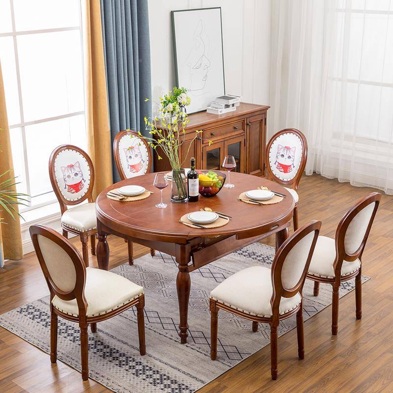 A1式0L美实木折F757MM9H叠餐桌吃饭桌子多能小功户型可伸缩餐组桌