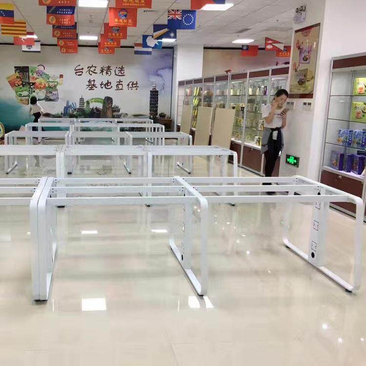 蝴蝶办桌钢梯公形屏风桌脚会议桌腿CNA组合电脑桌铁架脚配件