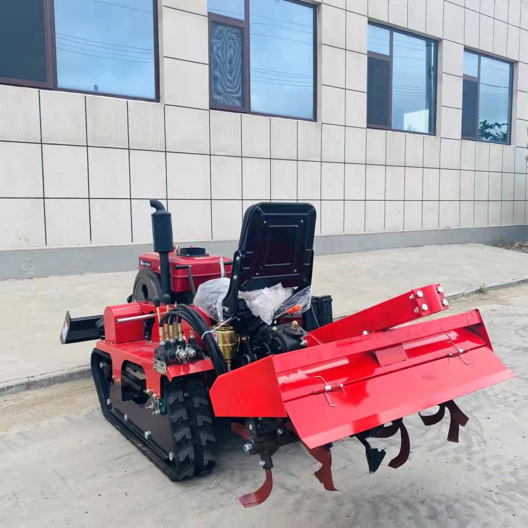 履带式拖拉机水旱两用微耕机乘座式功能农用遥控果园小型旋耕机