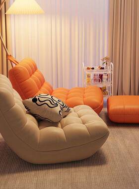 网红懒人沙可躺HUM毛可睡豆袋毛虫躺椅卧室小沙发阳台休闲单发座