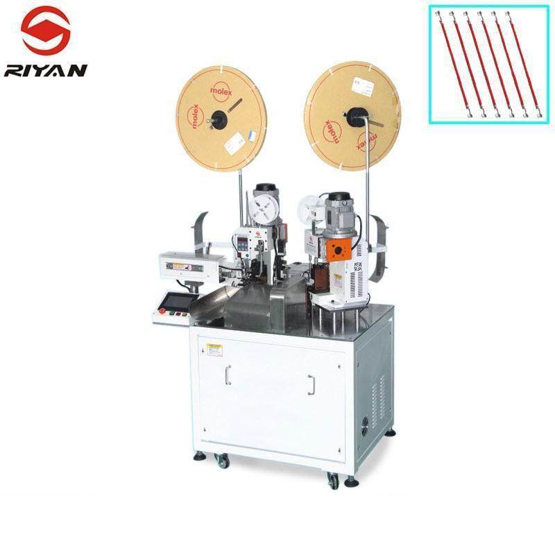 工业线束全自动双头穿热缩管压端子机伺服电机细线双头打端子机