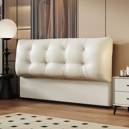 新款生态真皮床头软包靠背一体z落地可定制超薄床头背板单独床头