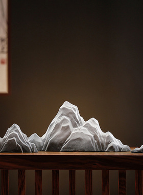 新中式陶瓷假山摆件简约玄关客C厅电视柜卧室书房家居软装饰品