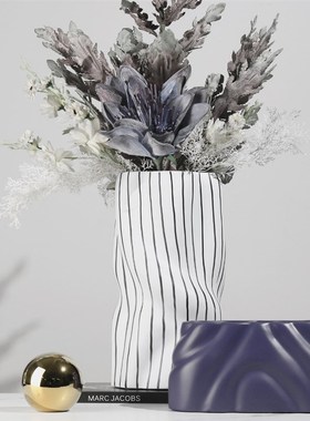 极简轻奢玻璃g花瓶插花器摆件家居软装饰品售楼处样板房间摆设