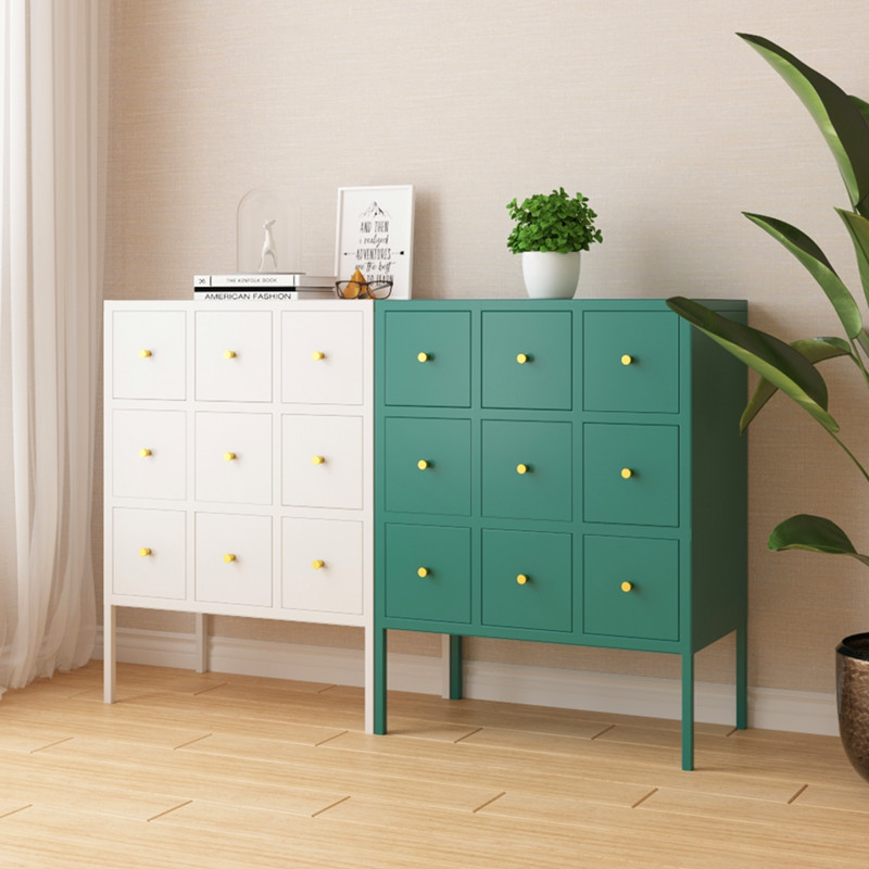斯普特钢制抽屉柜九斗柜收纳柜铁用G北欧简约分类储物柜床头柜