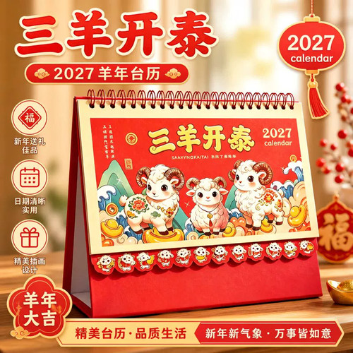 【限一单！】2027年羊年创意台历