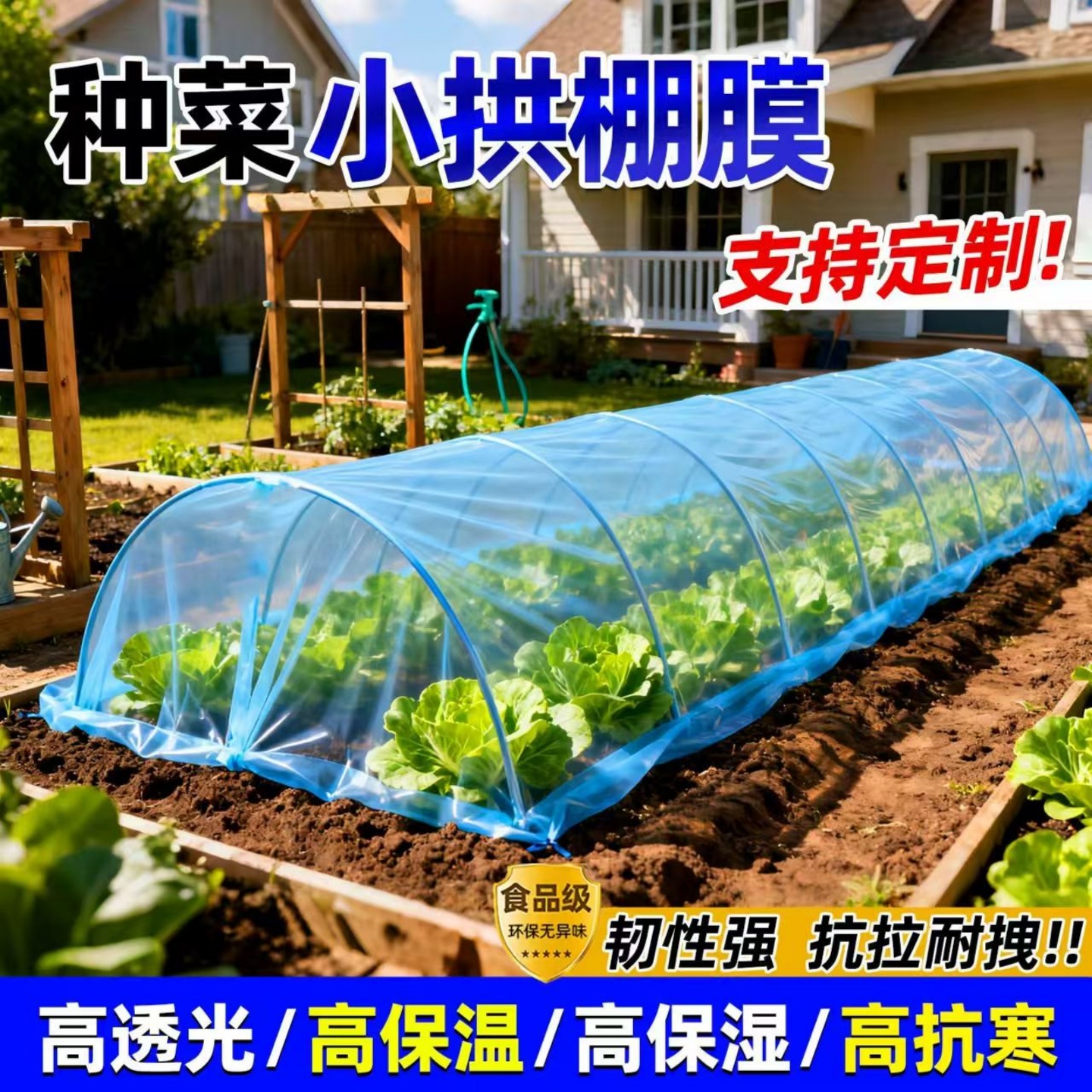 透明农用塑料薄膜种菜小拱
