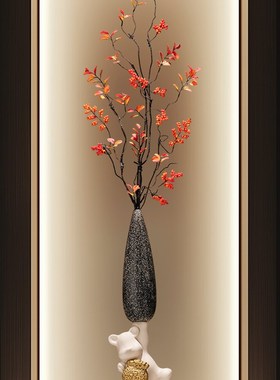 细长竖高花瓶摆件入户玄关客厅壁龛电视柜高档乔迁工艺.品开业礼