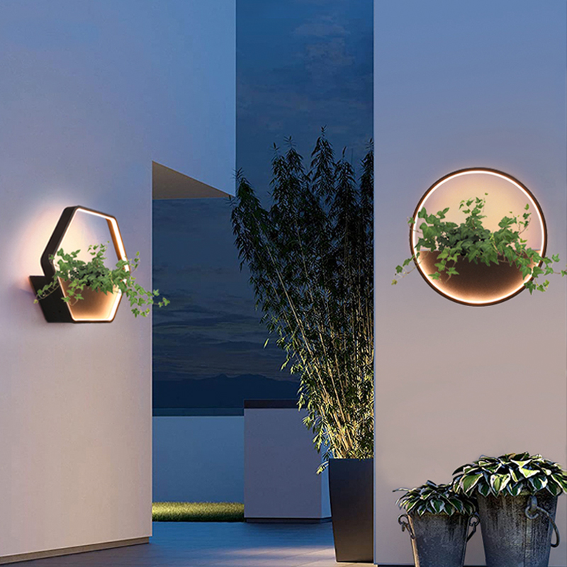 户外壁灯防水h太阳能别墅外墙灯花园庭院布置灯阳台装饰花盆壁灯