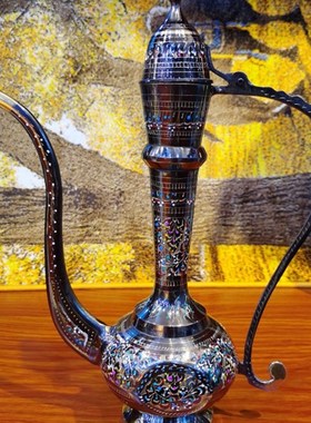 巴基斯坦铜雕手工艺品装饰u壶纳福摆件客厅玄关博古架酒店书房异