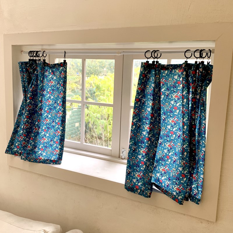 法式碎花田园小清新短帘t橱柜卧子室飘窗半帘门帘免打孔隔断小窗