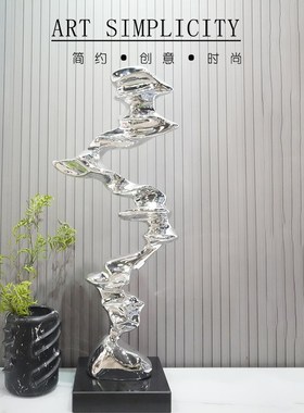 样板间入户玄关装饰摆件客厅电视D柜旁边轻奢酒店落地艺术雕塑