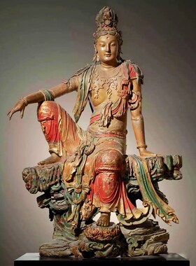 铸绘水月菩萨人物雕像定做户外工艺术品摆件寺庙X景观艺术装饰