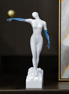 北欧创意人形艺术雕塑p家居装饰品客厅简约玄关隔断电视柜酒柜摆