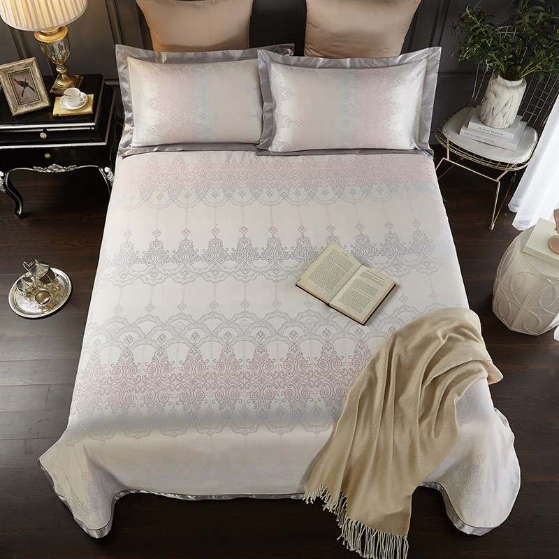 竹纤凉席三件套双人l夏季可机洗折叠床单空调席软凉席子1.8m1.5m