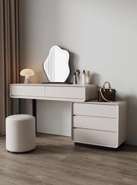 20新25款实床木梳桌妆台尾斗柜reEe57QT一体卧室现代简约奶油风轻