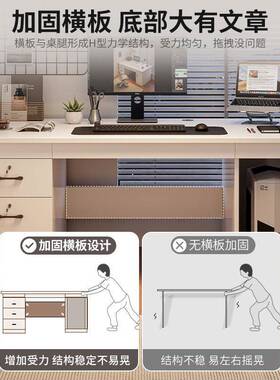 HUM电脑子桌台式卧室用办约公桌带抽屉办公专用书桌简家现代桌工