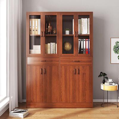 书UVF柜现代简客约厅落地展示子带门木柜室置物柜收纳卧柜防柜尘