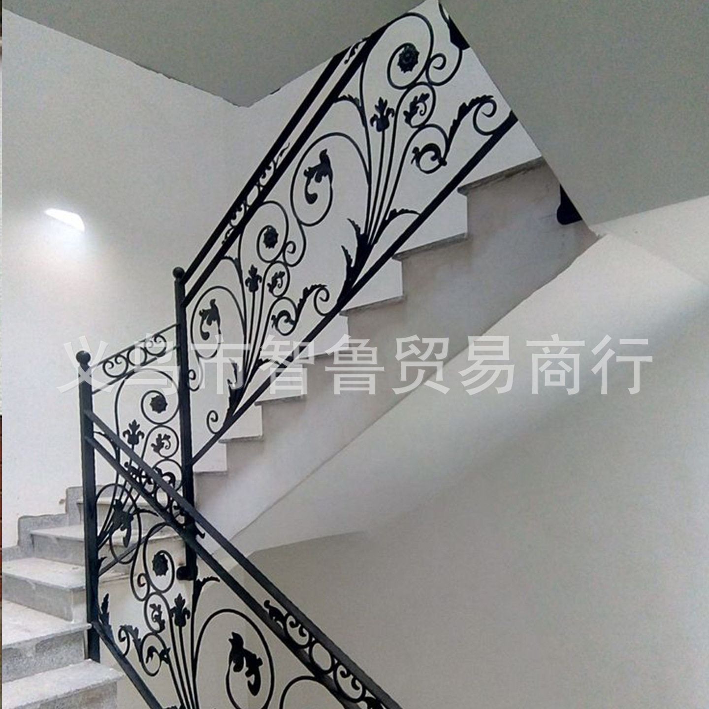 欧式锻铁工艺 楼梯扶手护栏 旋转楼梯栏杆 热镀锌工艺外贸出口