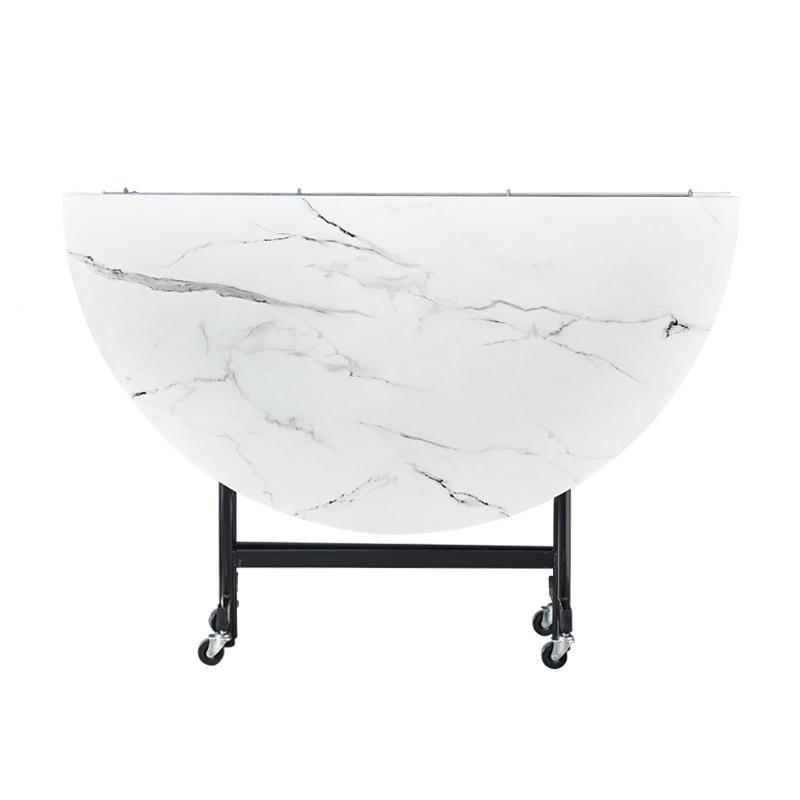 家用大圆桌子饭简约移人桌折叠桌动圆URG形酒店吃餐饭桌转盘简易