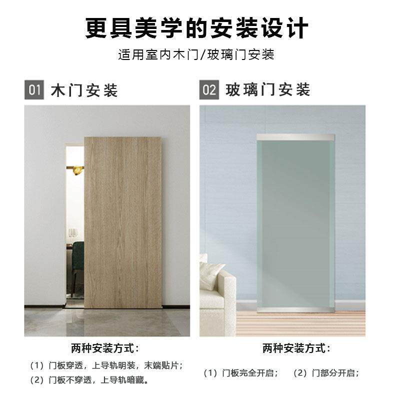 厨房KIW卫铝间隔断移门无轨道幽生灵门框型材玻璃门推移门拉五金