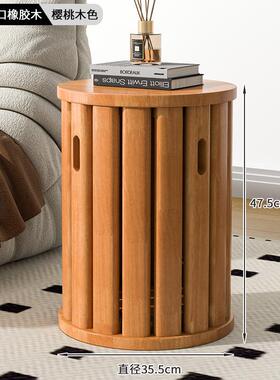 可叠凳现代吃饭放木登子茶RZyA3xs8餐桌凳原木新中式实圆凳子几家