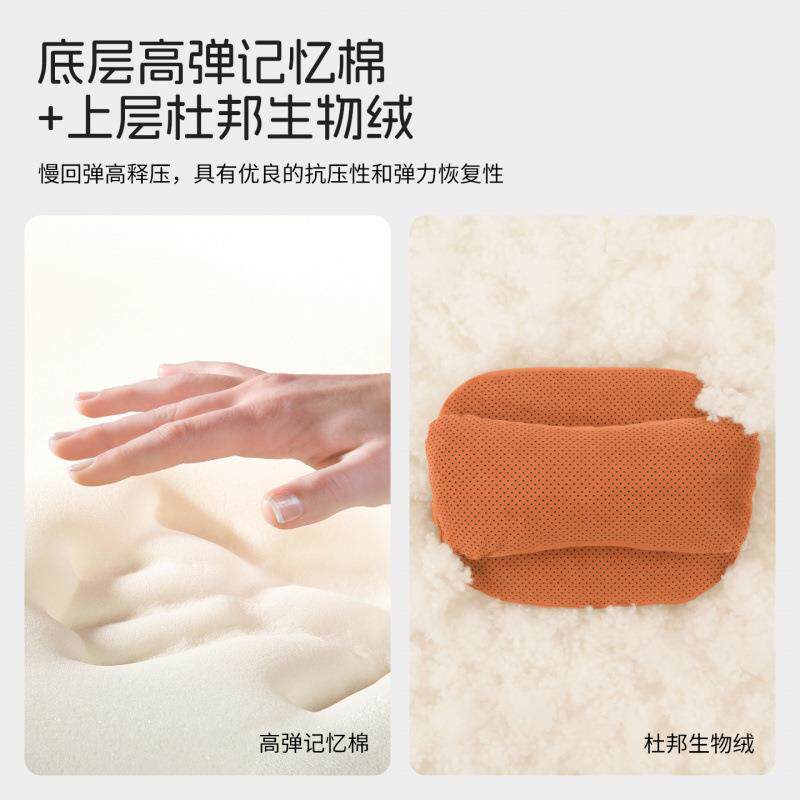 新款汽车头枕冲爆孔翻毛皮护颈子枕记忆IGB棉物棉芯生母头枕腰靠