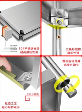 30定F77TJS554不锈钢货架房多层厨小家电收纳架商置用仓库物架整