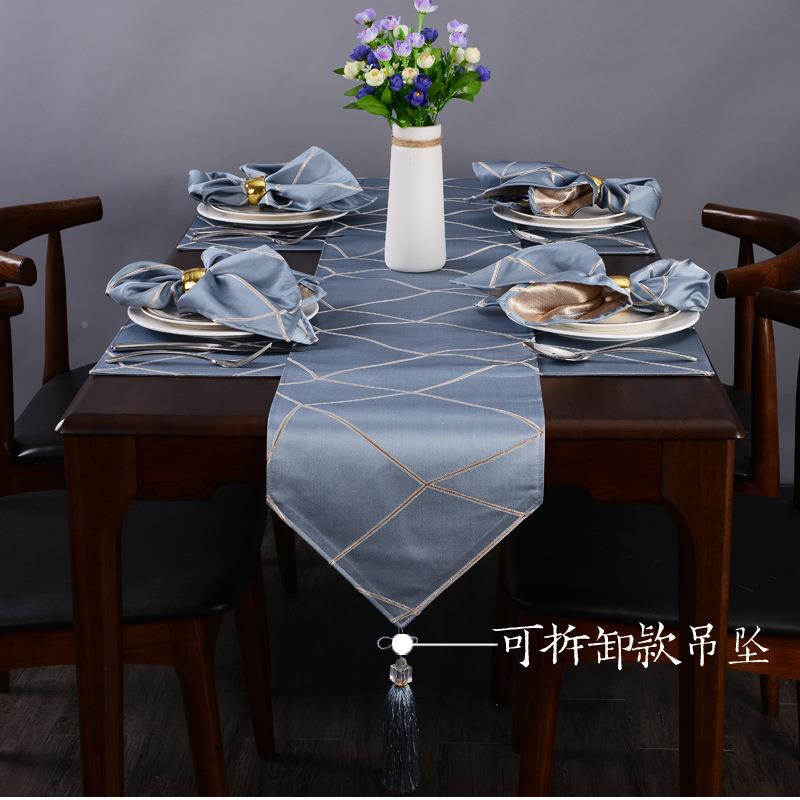 新中式桌旗现代简约餐桌旗:科床桌美田旗欧式式园茶几旗装饰布旗