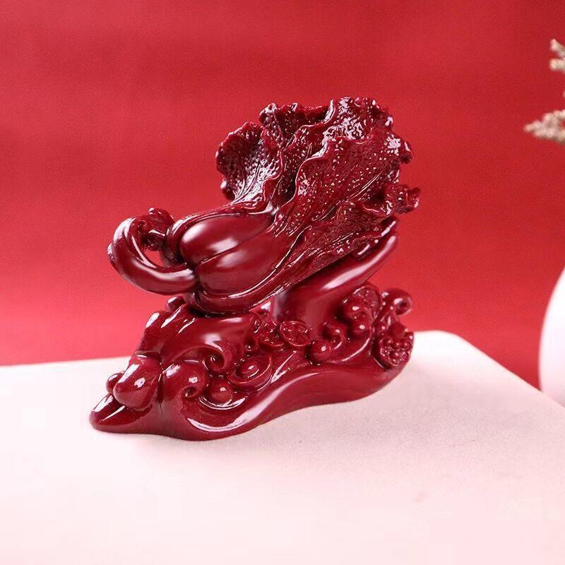 朱砂摆件FZK在财富百手白菜车摆工件招财财艺品紫砂百菜居家饰