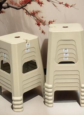 熟塑凳子特厚料餐桌椅加厚家用方胶现XNS代简约塑料凳凳高凳叠放