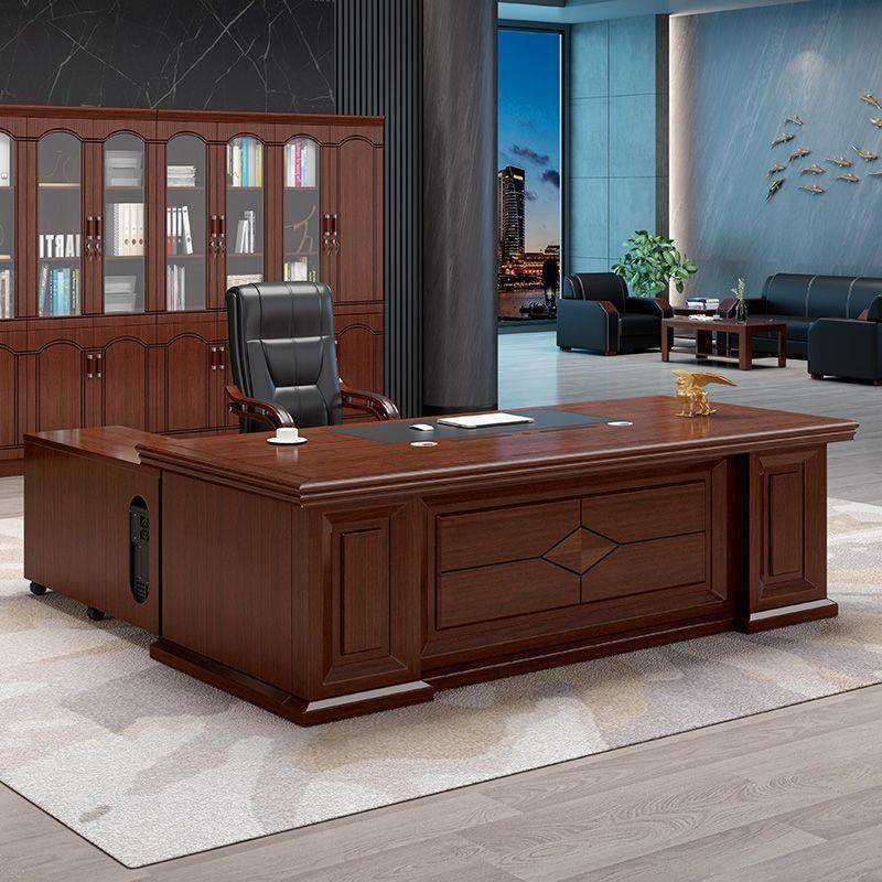 简约长办公桌桌老板总裁经理桌桌董事RMR大班台单人办公桌椅组合