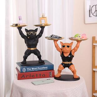 SL101法犬摆件玄关柜放钥匙斗收厅纳托客进门轻奢家居吧台装饰品