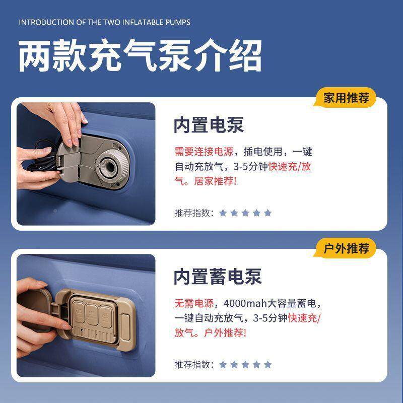 充气自床垫单人双人情侣地铺家用三层折床叠备用床充气MAL垫户外